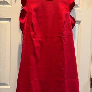 Vineyard Vines Red Velvet Flutter-Sleeve Dress